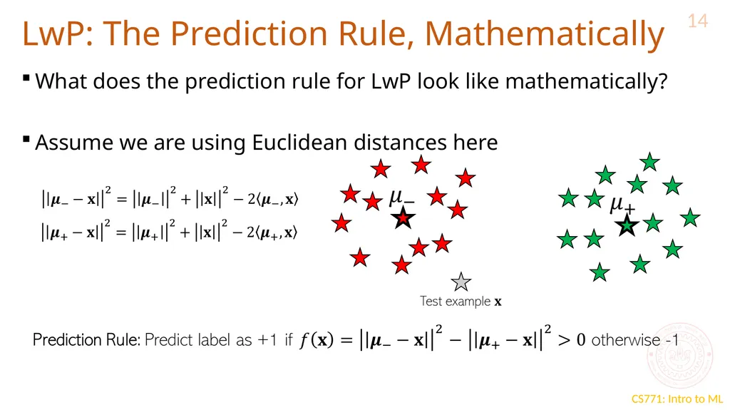 Learning with Prototypes CS771: Introduction to - slide 14 of 22