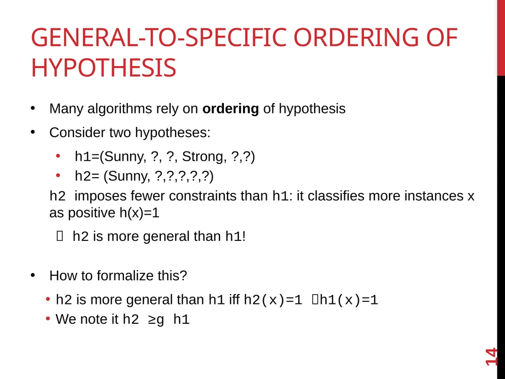 Machine Learning lecture 2 concept learning and - slide 14 of 18