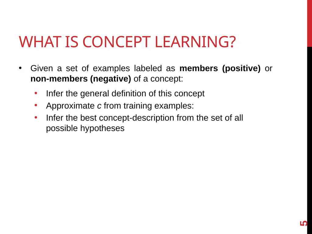 Machine Learning lecture 2 concept learning and - slide 5 of 18