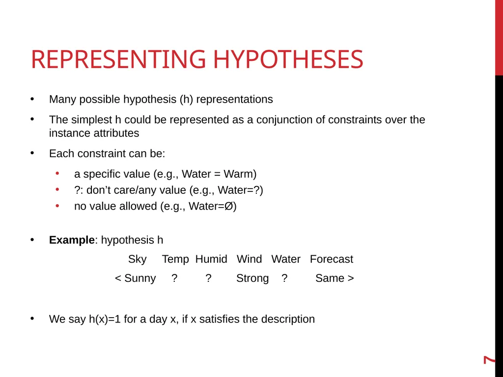 Machine Learning lecture 2 concept learning and - slide 7 of 18