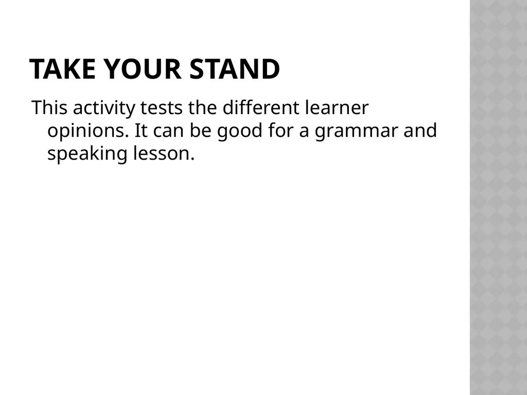 PRACTICAL CLASSROOM ACTIVITIES A PRESENTATION BY - slide 14 of 21