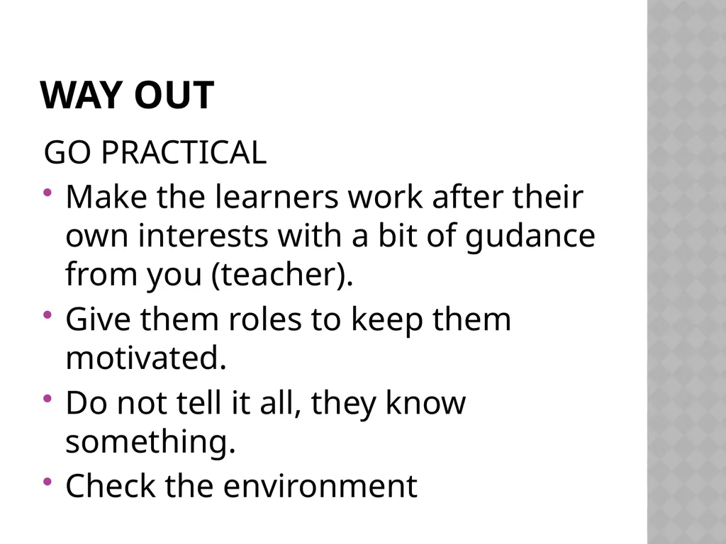 PRACTICAL CLASSROOM ACTIVITIES A PRESENTATION BY - slide 11 of 21