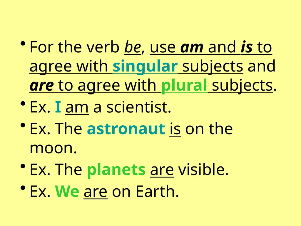 Subject-Verb Agreement It’s all about “teamwork!” - slide 5 of 6