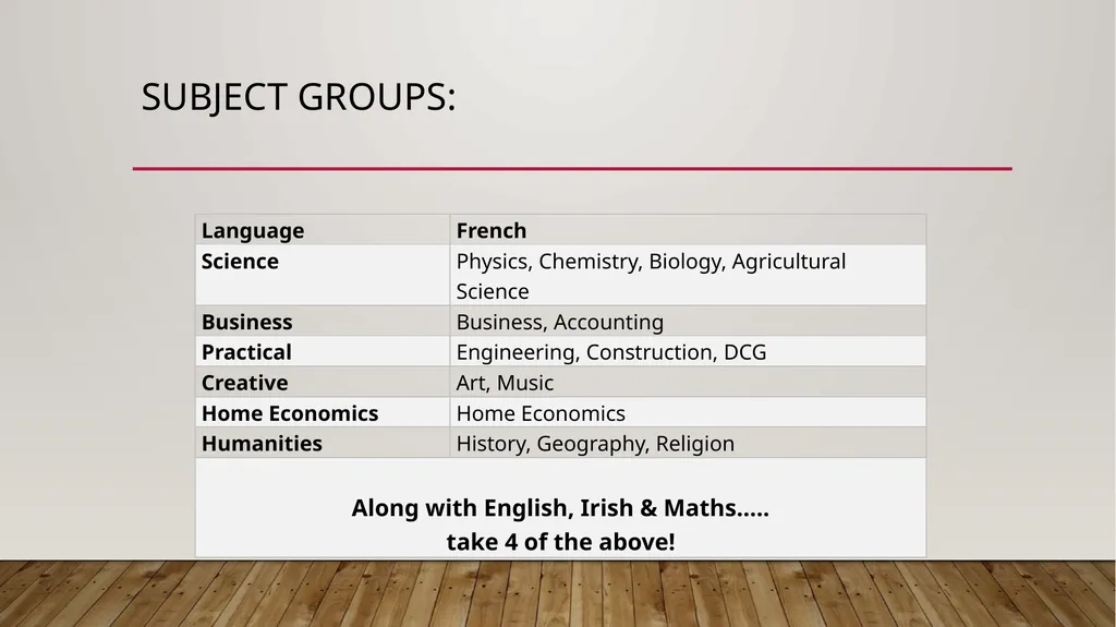 Choices after Junior Cert 2021 Leaving Cert - slide 6 of 18