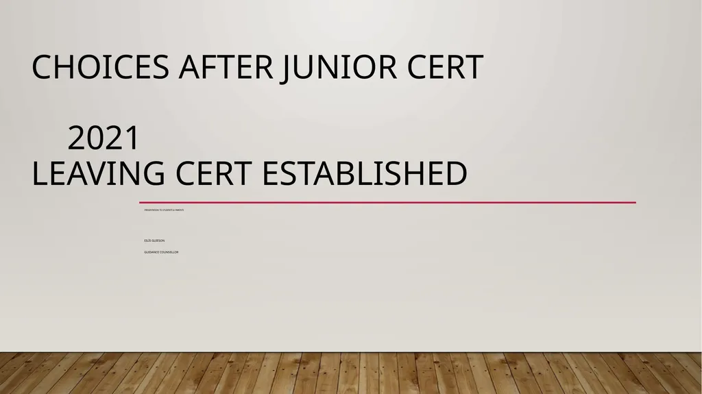 Choices after Junior Cert 2021 Leaving Cert