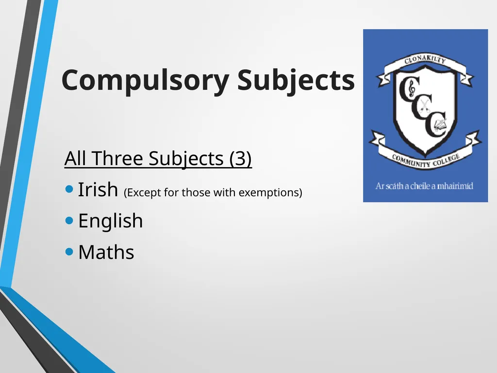 WELCOME Presentation on Subject Choice for Leaving - slide 4 of 25