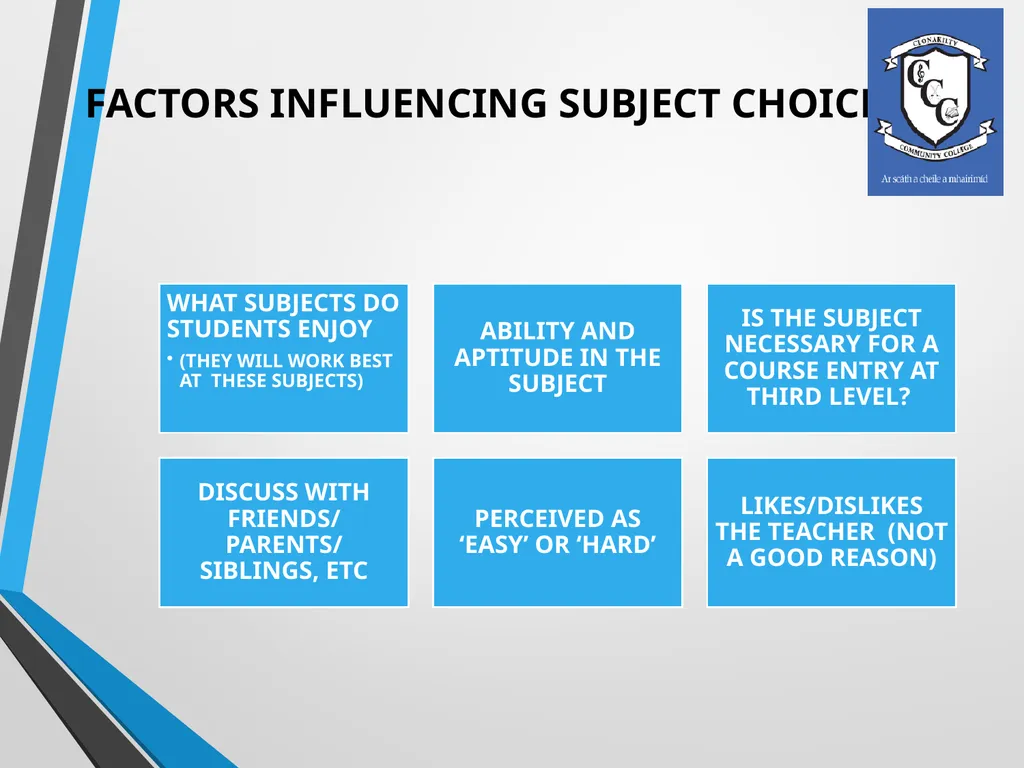WELCOME Presentation on Subject Choice for Leaving - slide 10 of 25