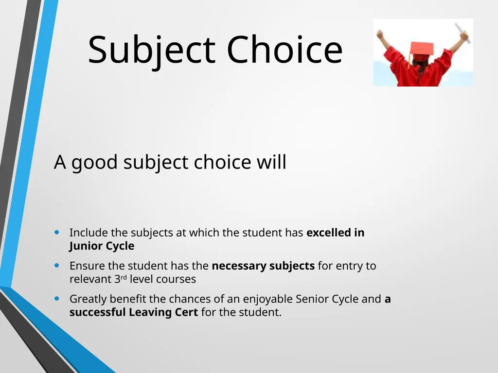 WELCOME Presentation on Subject Choice for Leaving - slide 3 of 25