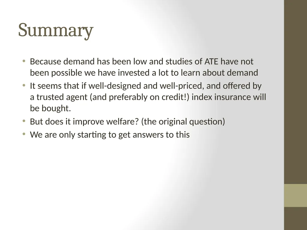 Learning about Agricultural Microinsurance from - slide 34 of 38