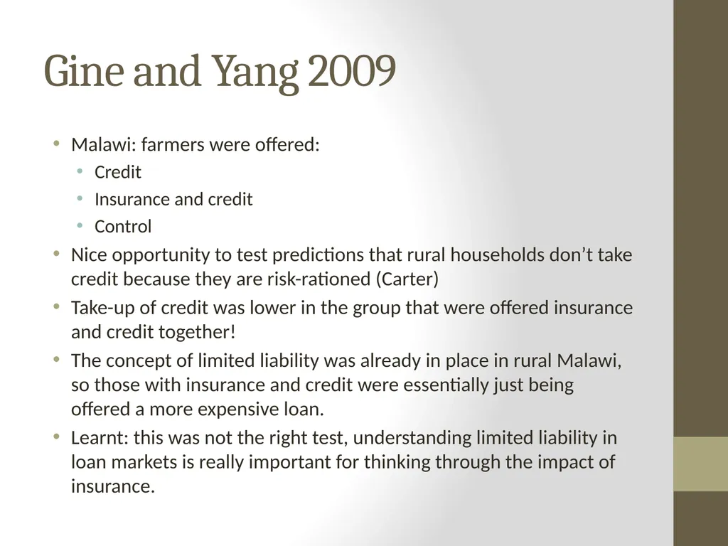 Learning about Agricultural Microinsurance from - slide 23 of 38