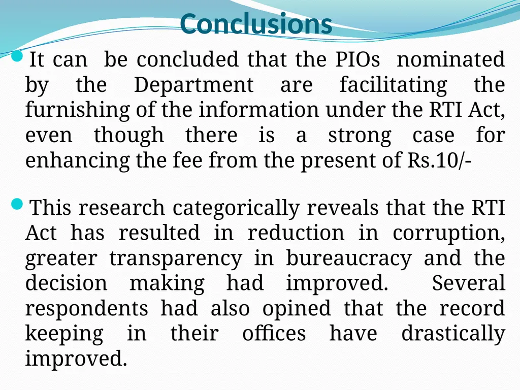IMPLEMENTATION OF RTI ON INDIAN RAILWAYS - slide 26 of 30
