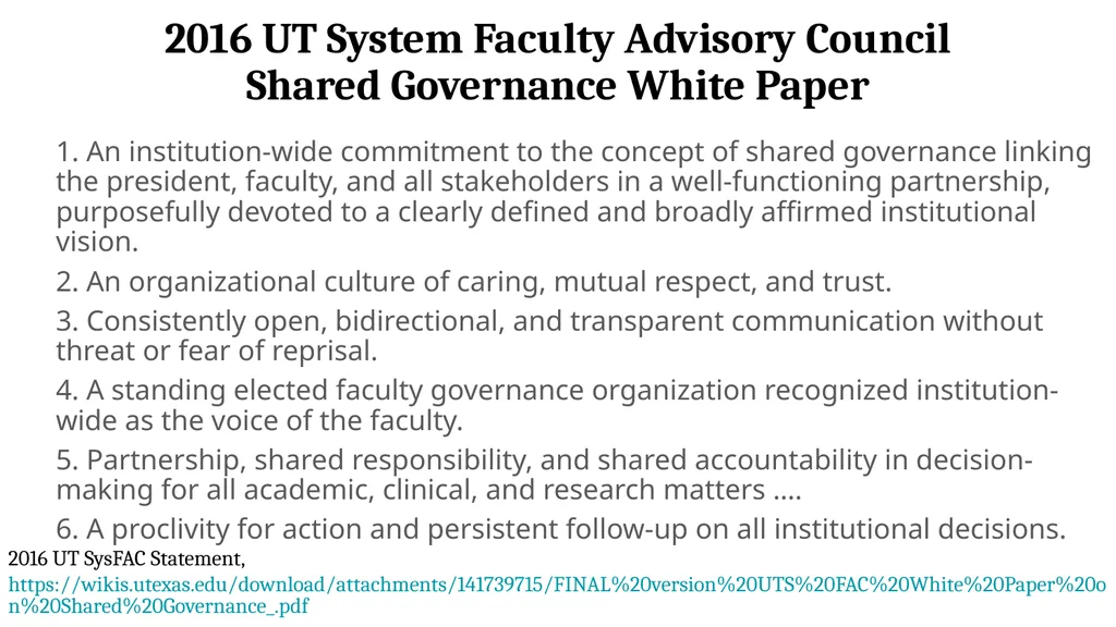 Academic Freedom, Shared Governance, and Faculty - slide 11 of 21