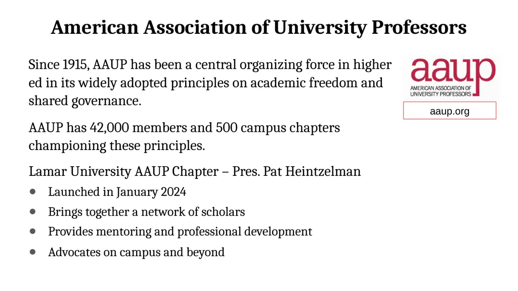 Academic Freedom, Shared Governance, and Faculty - slide 2 of 21