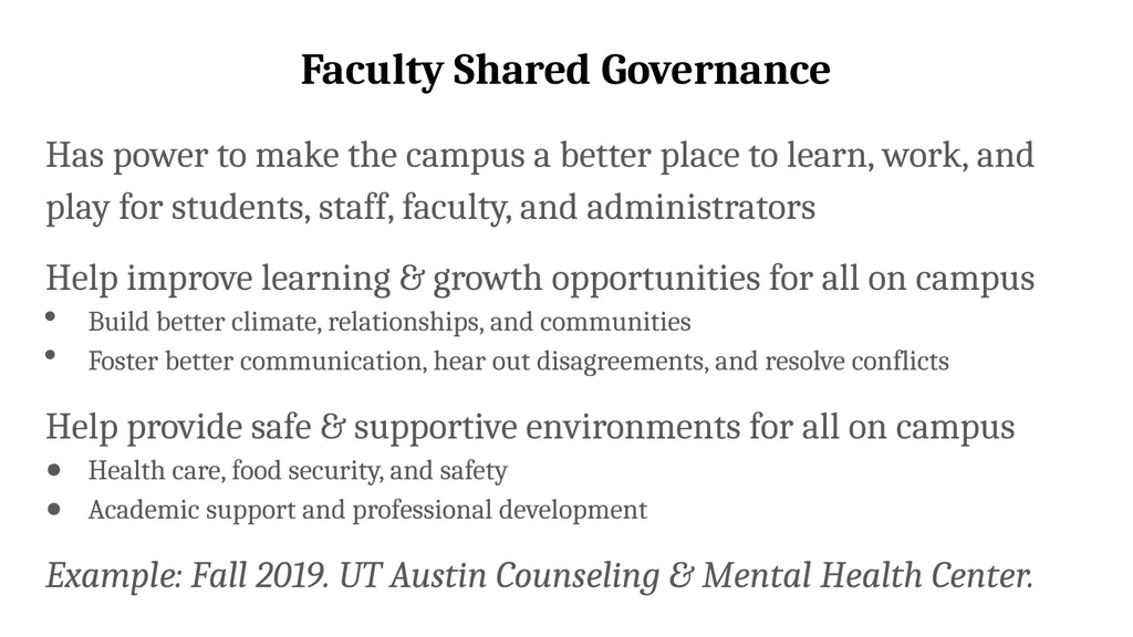 Academic Freedom, Shared Governance, and Faculty - slide 7 of 21