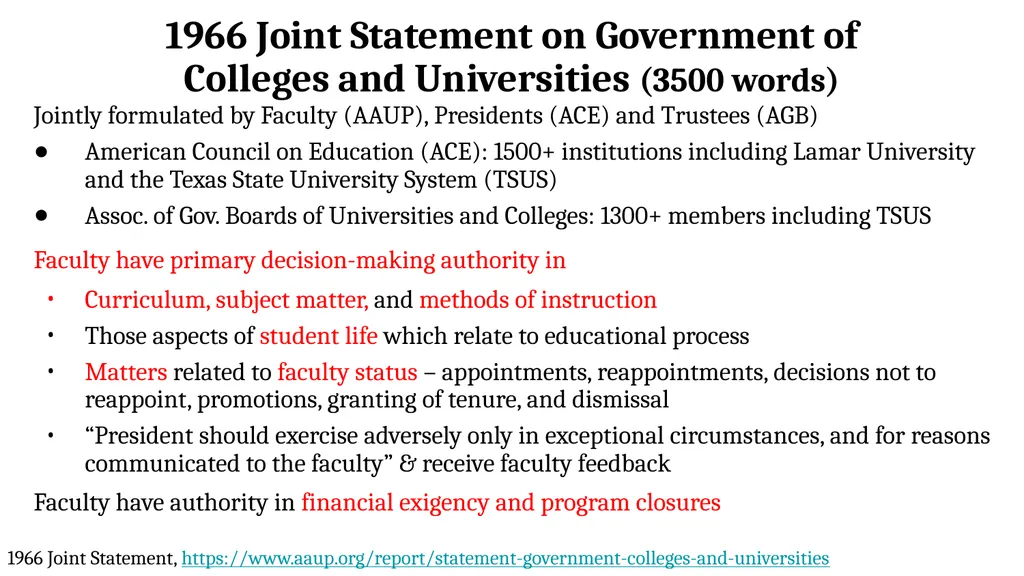 Academic Freedom, Shared Governance, and Faculty - slide 8 of 21