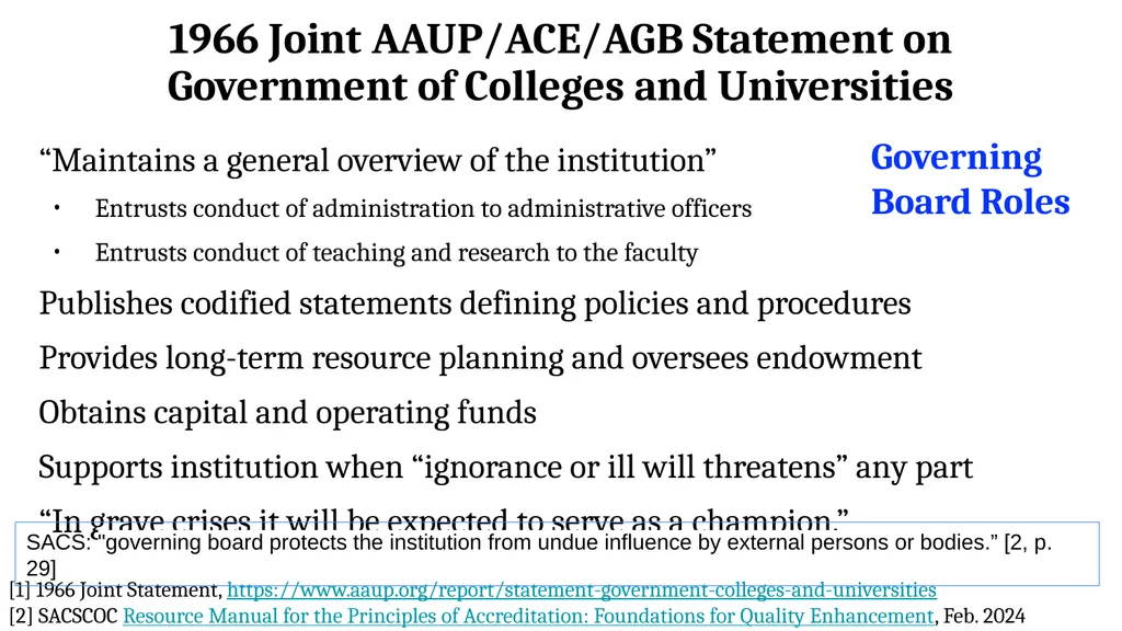 Academic Freedom, Shared Governance, and Faculty - slide 10 of 21