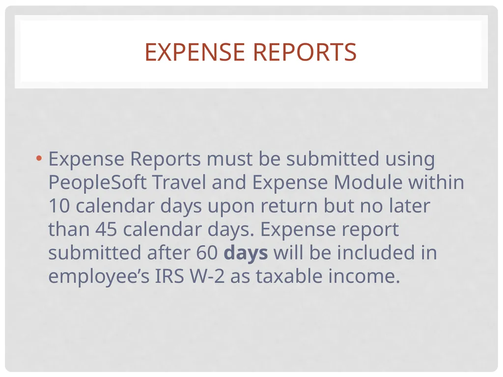 Travel and expense Reimbursement Presented by: - slide 4 of 39