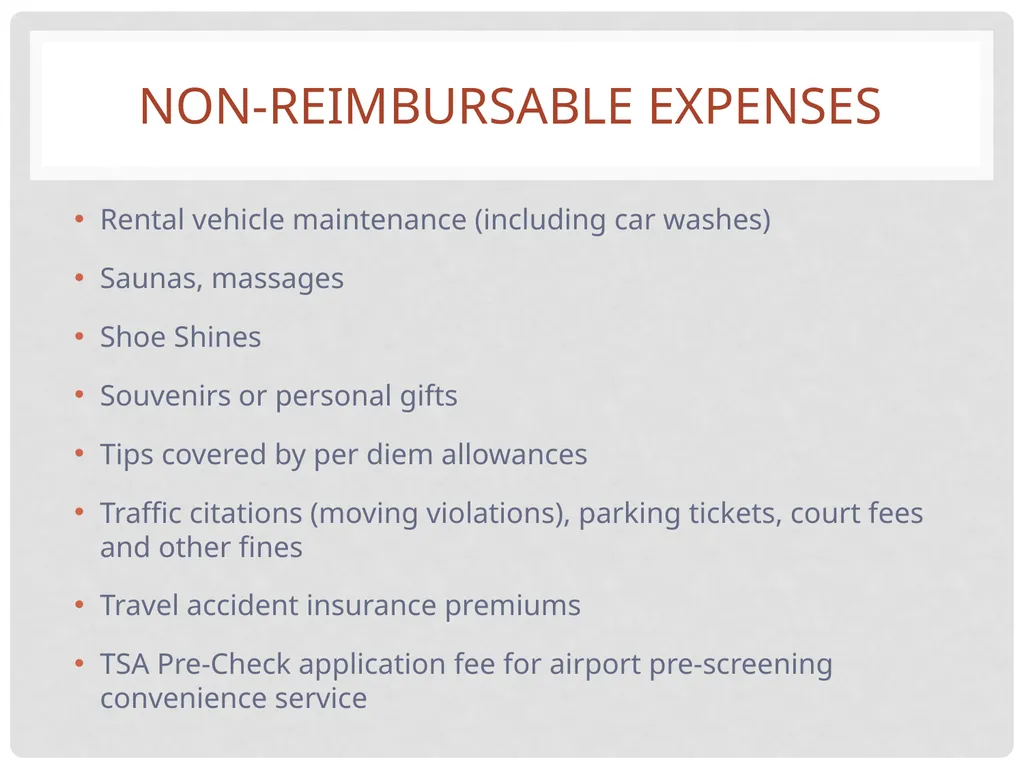 Travel and expense Reimbursement Presented by: - slide 28 of 39
