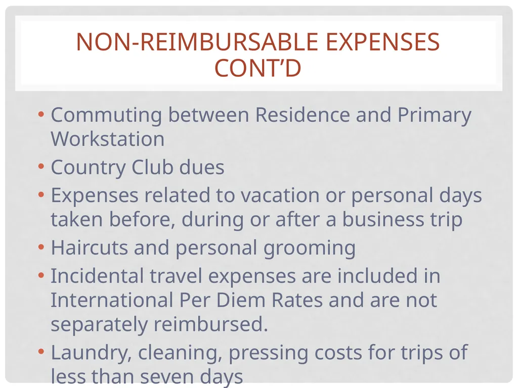 Travel and expense Reimbursement Presented by: - slide 25 of 39