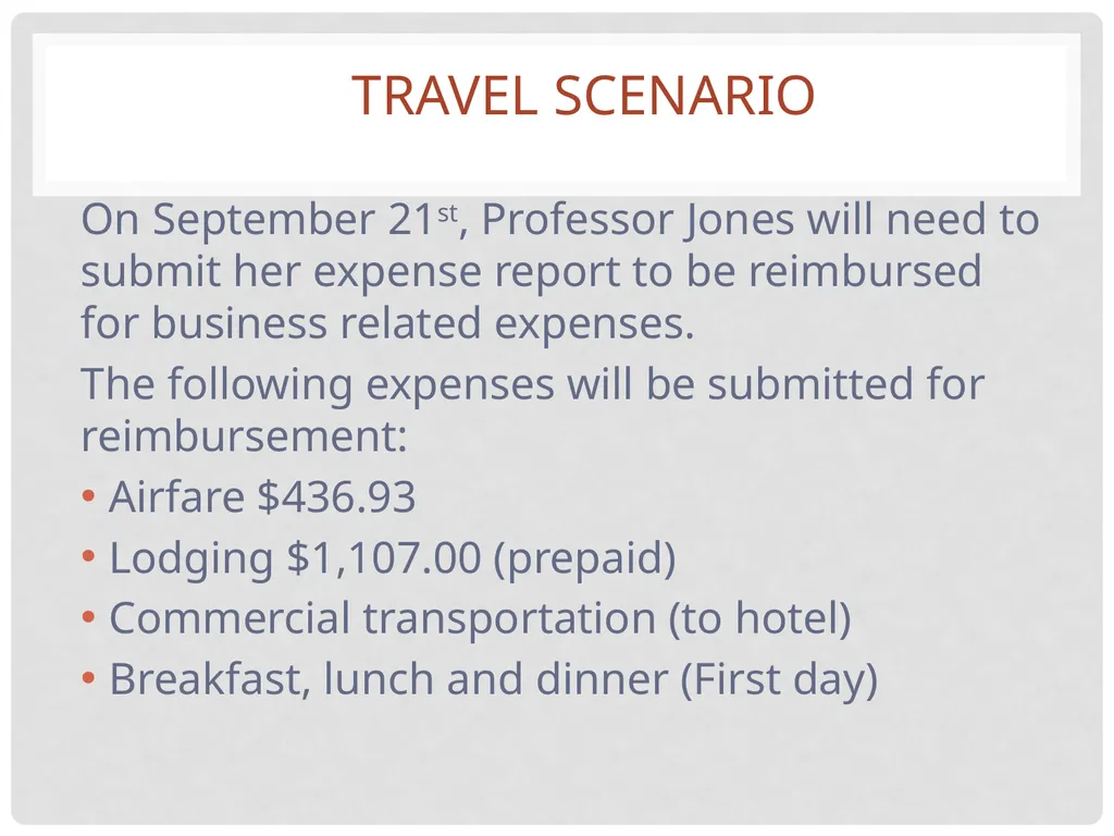 Travel and expense Reimbursement Presented by: - slide 34 of 39