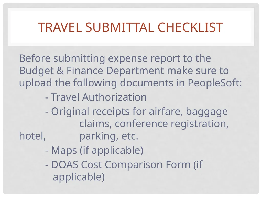 Travel and expense Reimbursement Presented by: - slide 30 of 39