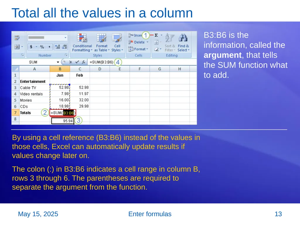 Microsoft® Office Excel® 2007 Training Enter - slide 13 of 64