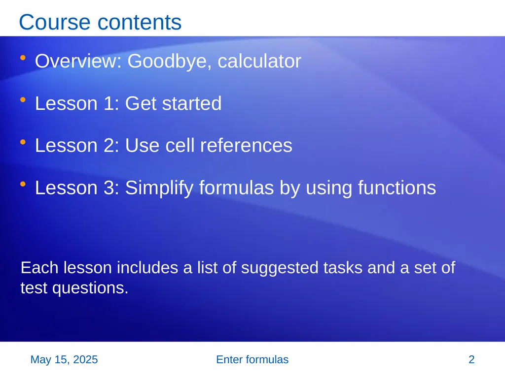 Microsoft® Office Excel® 2007 Training Enter - slide 2 of 64