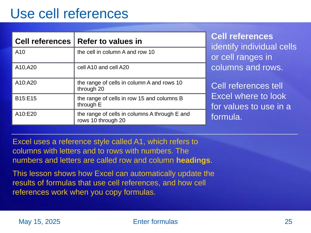 Microsoft® Office Excel® 2007 Training Enter - slide 25 of 64