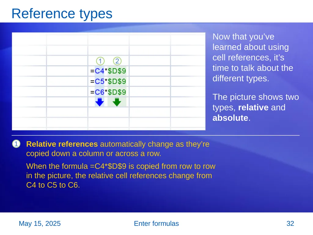 Microsoft® Office Excel® 2007 Training Enter - slide 32 of 64