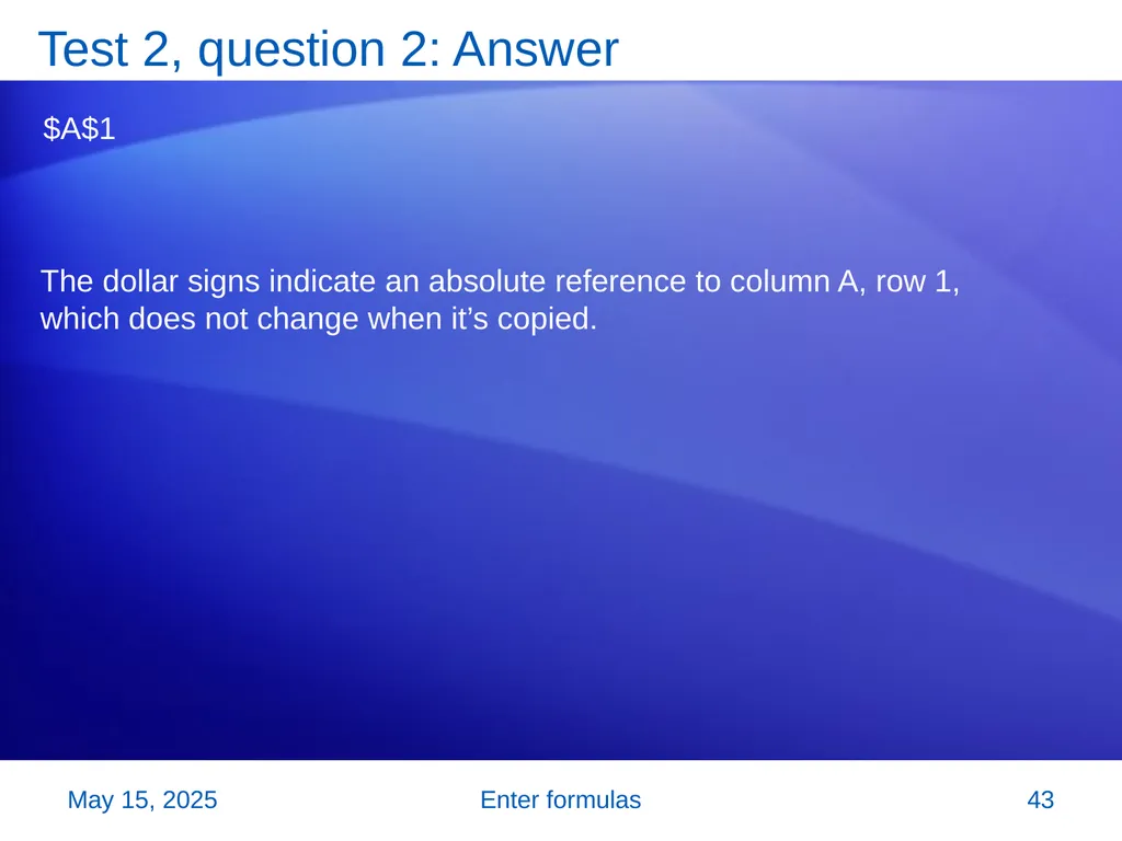 Microsoft® Office Excel® 2007 Training Enter - slide 43 of 64