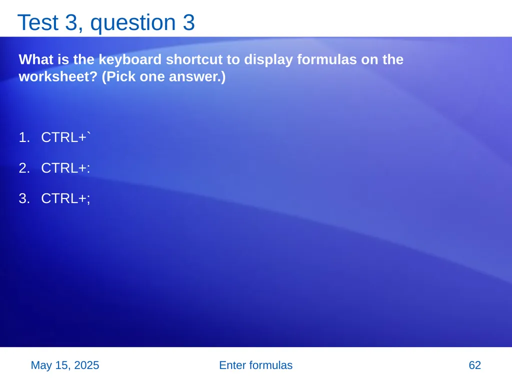 Microsoft® Office Excel® 2007 Training Enter - slide 62 of 64