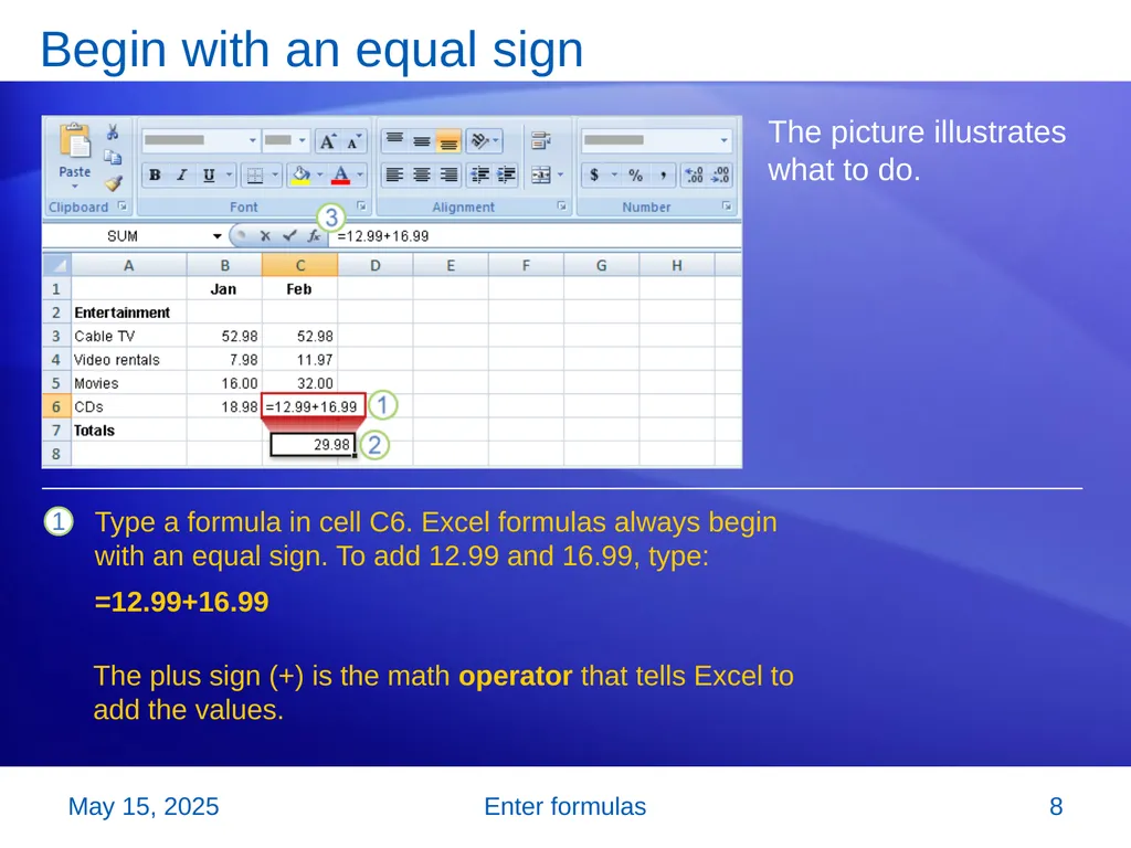 Microsoft® Office Excel® 2007 Training Enter - slide 8 of 64