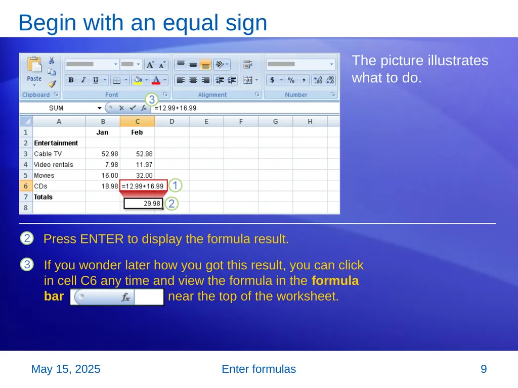 Microsoft® Office Excel® 2007 Training Enter - slide 9 of 64