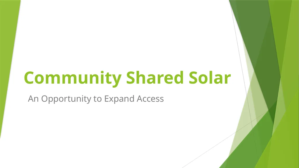 COMMUNITY SOLAR 101 Realizing Affordable Solar - slide 14 of 33