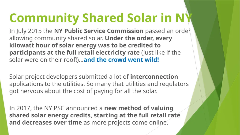 COMMUNITY SOLAR 101 Realizing Affordable Solar - slide 18 of 33