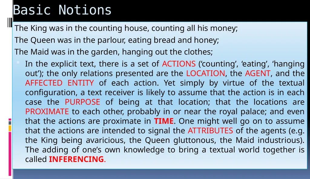 Basic Notions A TEXT will be defined as a - slide 4 of 11