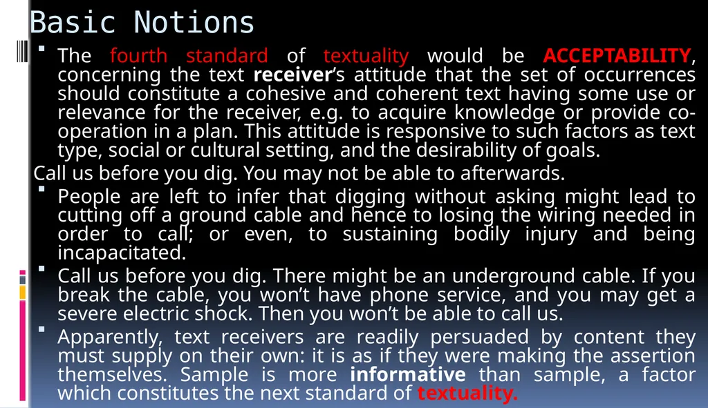 Basic Notions A TEXT will be defined as a - slide 6 of 11