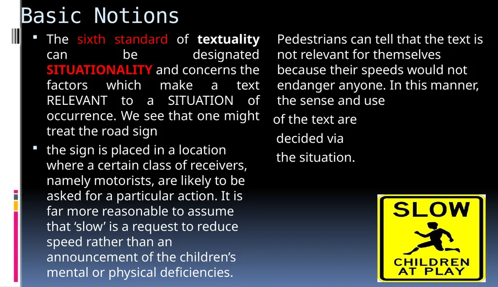 Basic Notions A TEXT will be defined as a - slide 8 of 11