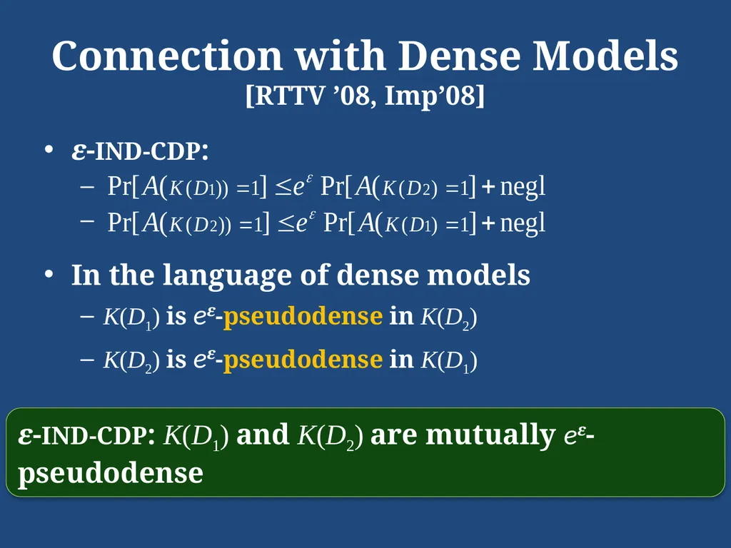 Computational Differential Privacy Ilya Mironov - slide 13 of 20