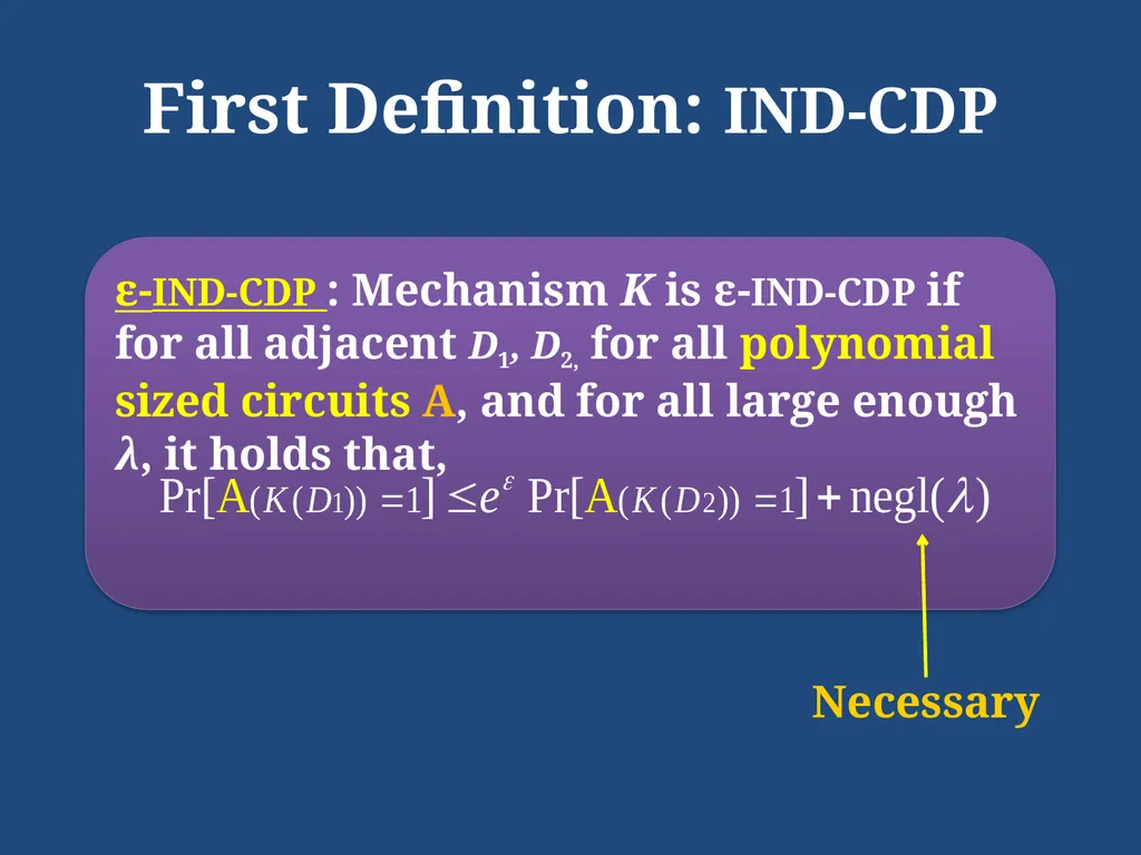 Computational Differential Privacy Ilya Mironov - slide 7 of 20