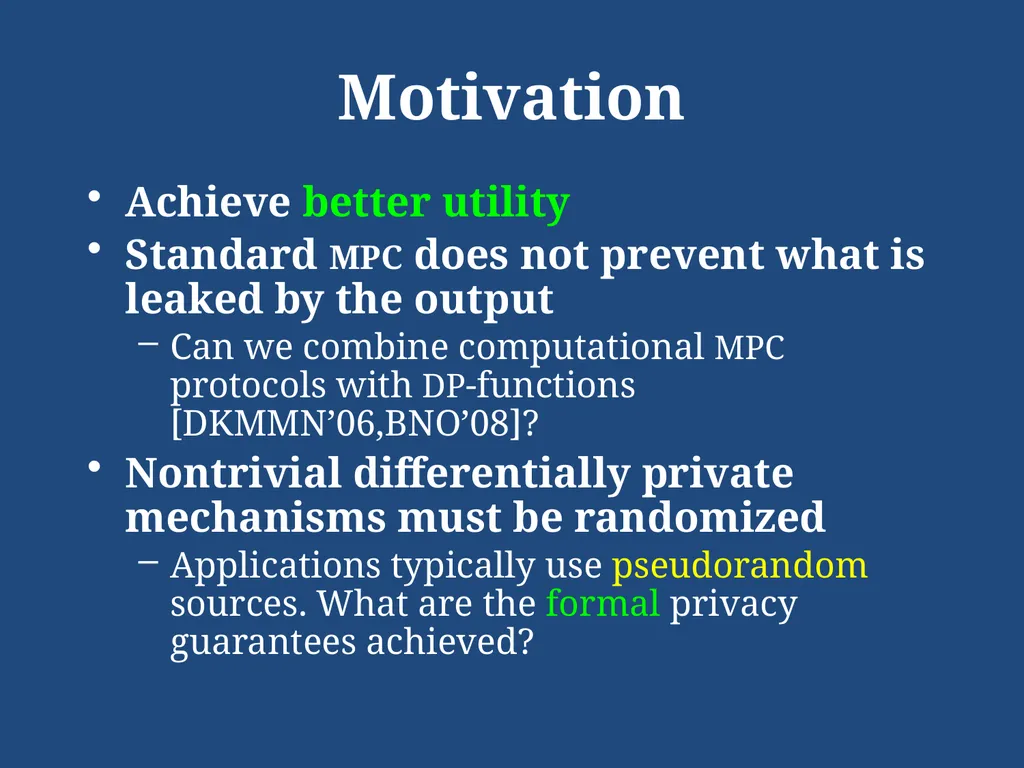 Computational Differential Privacy Ilya Mironov - slide 3 of 20