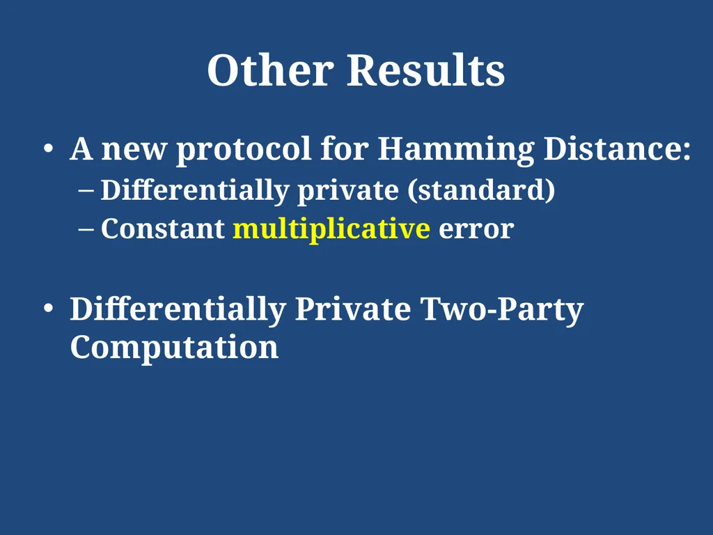 Computational Differential Privacy Ilya Mironov - slide 19 of 20