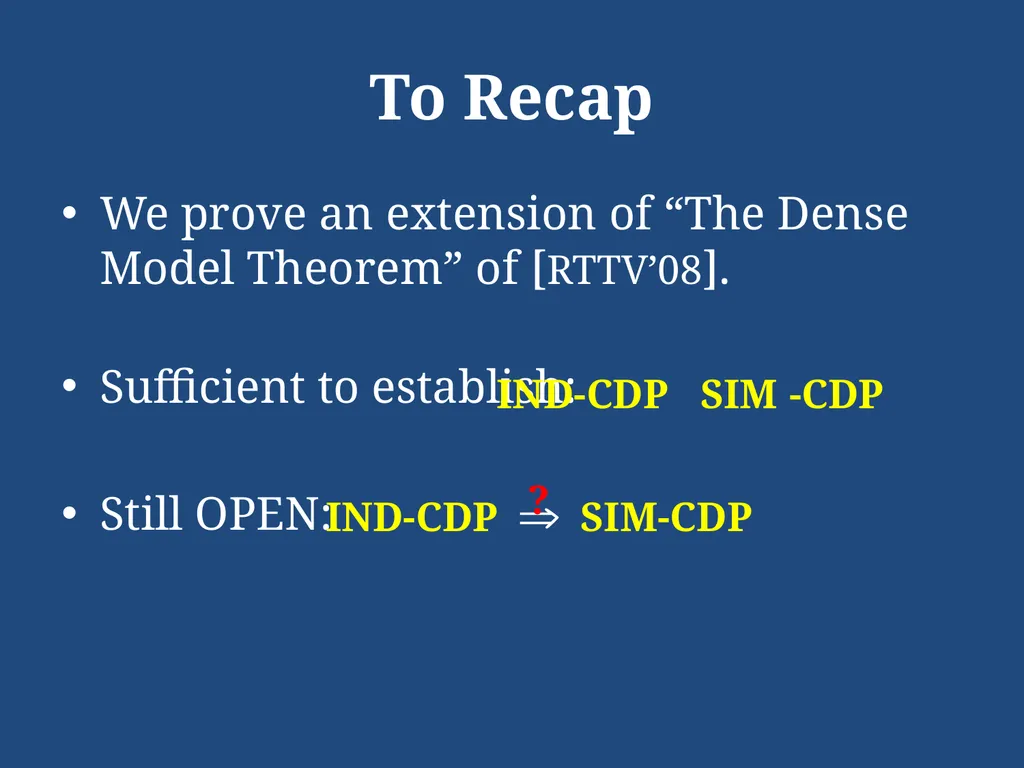 Computational Differential Privacy Ilya Mironov - slide 17 of 20
