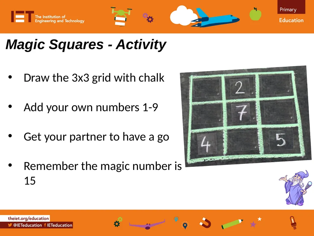 Practical investigation creating ‘magic squares’ - slide 7 of 8