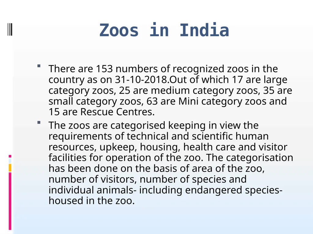 About Zoos What is Zoo? As per Section 2 (39) - slide 4 of 6