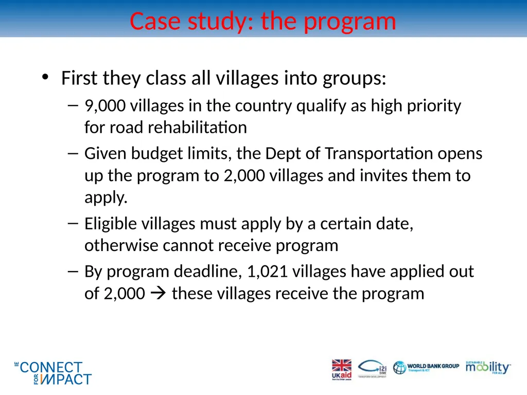 Non-experimental methods for transport impact - slide 15 of 44