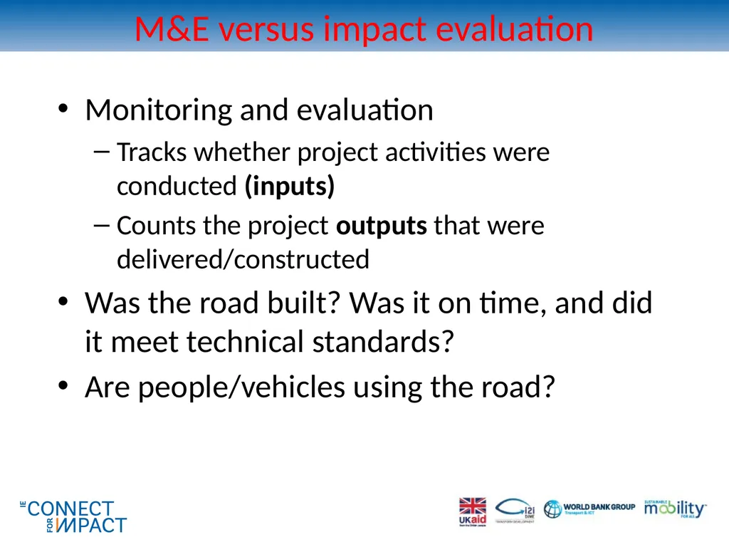 Non-experimental methods for transport impact - slide 5 of 44