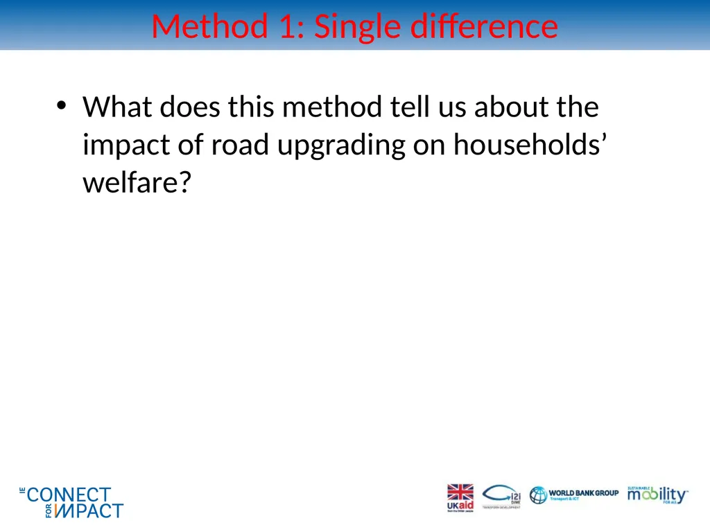 Non-experimental methods for transport impact - slide 20 of 44