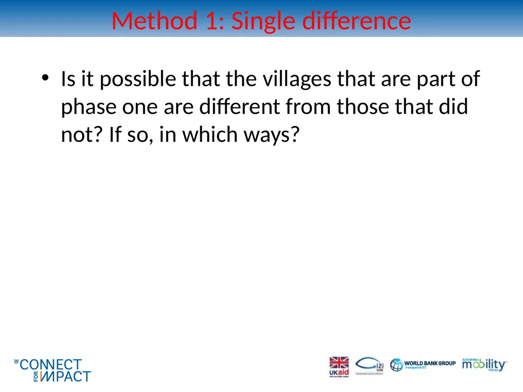 Non-experimental methods for transport impact - slide 21 of 44