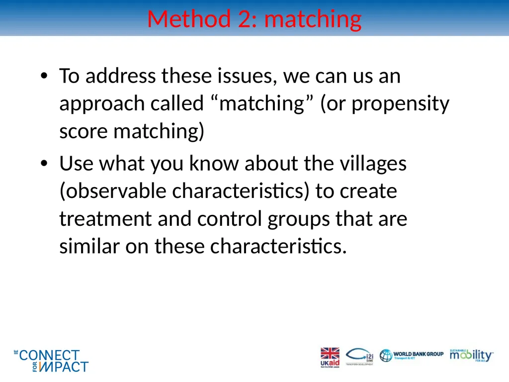 Non-experimental methods for transport impact - slide 23 of 44